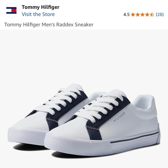 Tommy Hilfiger White and Navy Athletic Shoes - Picture 10 of 16